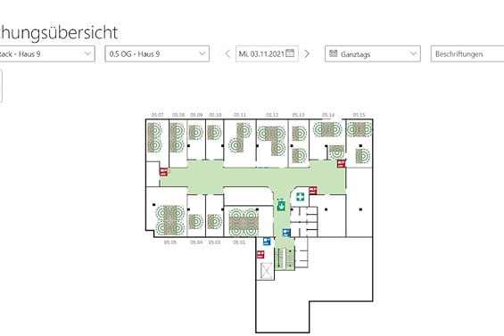 Darstellung der Webseite Gasnetz Hamburg mit einem Gebäudeplan