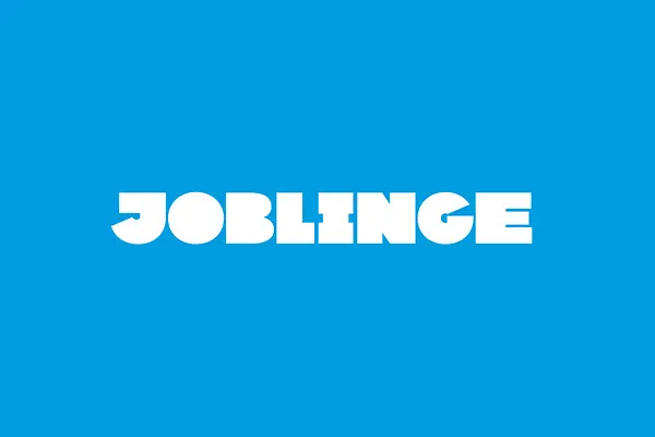 Schrift Joblinge auf blauem Hintergrund. 